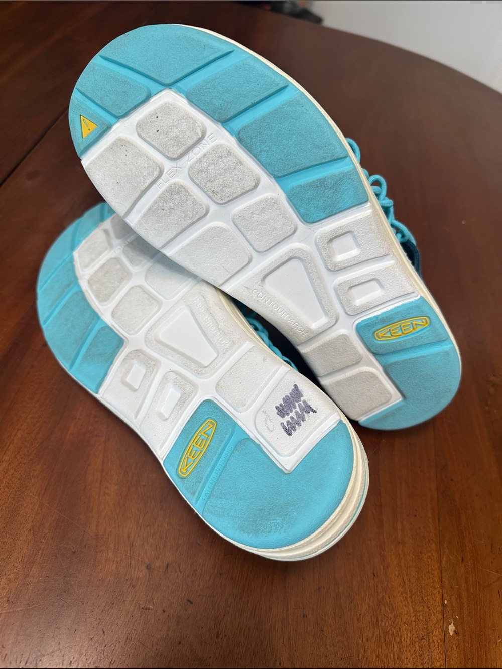 Keen Uneek Two-Tone Teal and Aqua Rope Sandals - Picture 6 of 8
